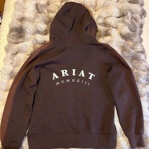 Ariat Girls Brown zip up Hoodie with faux fur